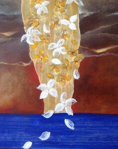 Pintora Adriana del Valle Lehne.  Óleo sobre tela con polvo mármol. Medidas 80 x 80 cm. 2012